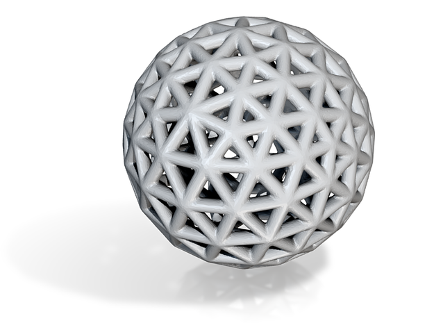 DRAW geo - sphere triangles B in White Natural Versatile Plastic