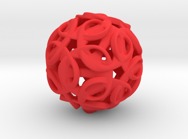 hydrangea ball 07 in Red Processed Versatile Plastic