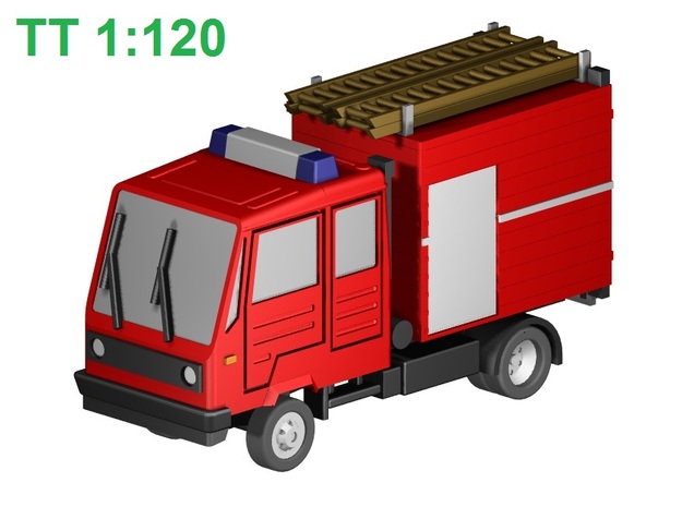 Multicar-Feuerwehr (TT, 1:120) in Tan Fine Detail Plastic