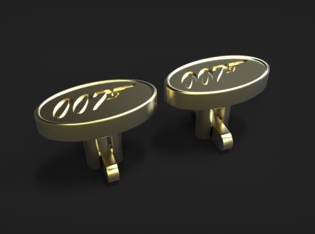 007 Cufflinks in Polished Brass