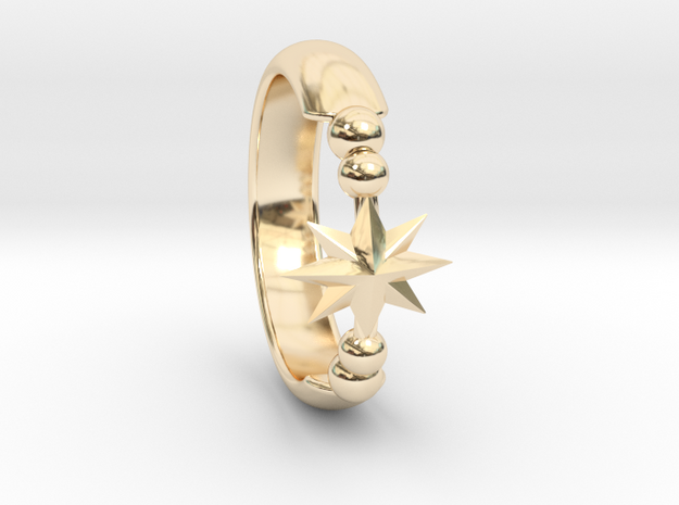 Ring of Star 14.9mm in 14K Yellow Gold