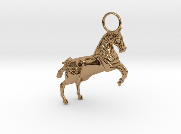 Horse Earring/Pendant in Polished Brass