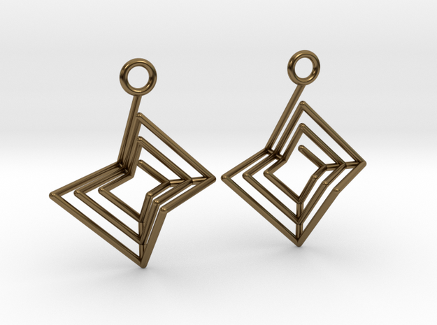 Nested Spiral Earrings (Large) in Polished Bronze