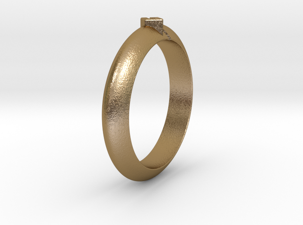 Ø18.35 Mm Arrow Square Design Ring  Ø0.722 Inch in Polished Gold Steel
