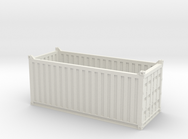HO 20ft Open Top Container in White Natural Versatile Plastic