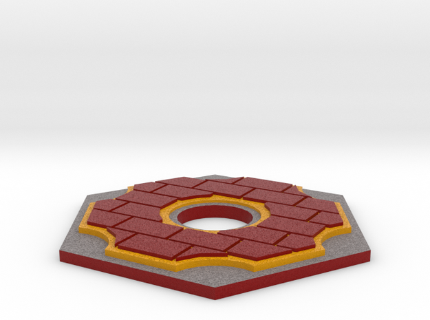 Catan Hex Tile Brick 79mm in Full Color Sandstone