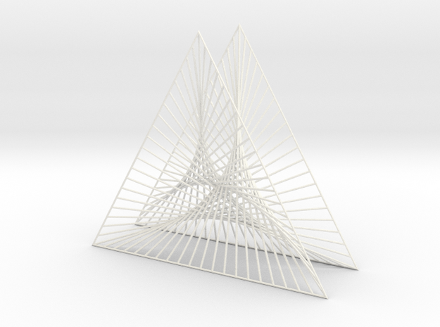 Shape Wired Parabolic Curve Art Triangle Base V2 in White Processed Versatile Plastic