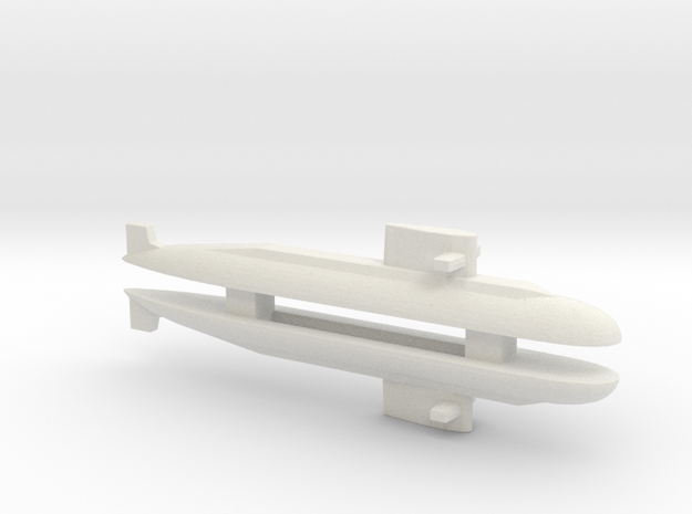  PLA[N] 039A Submarine x 2, 1/2400 in White Natural Versatile Plastic