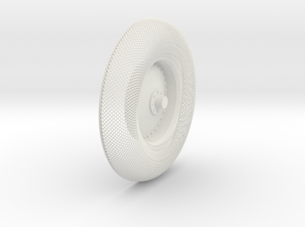 B-LRV wheel : outer mesh & hub in White Natural Versatile Plastic
