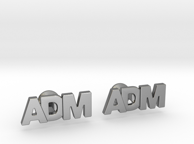 Monogram Cufflinks ADM in Polished Silver
