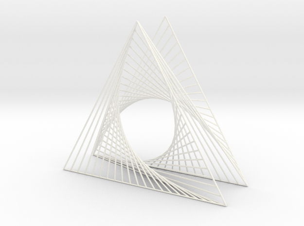 Shape Wired Parabolic Curve Art Triangle Base V3 in White Processed Versatile Plastic