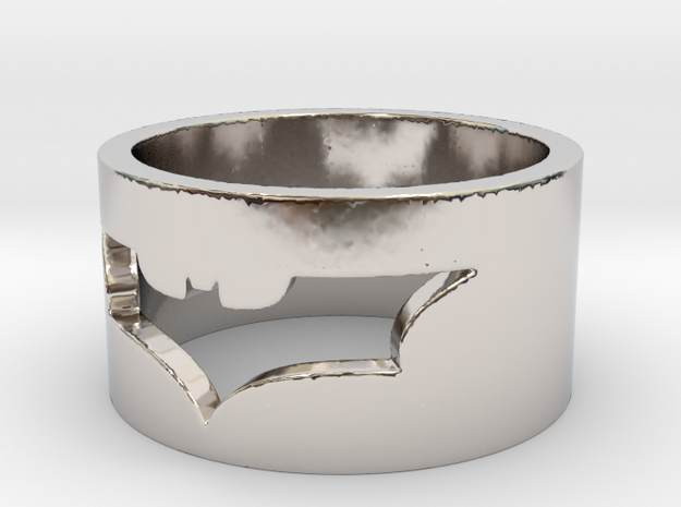 Batman Ring Size 10 in Rhodium Plated Brass