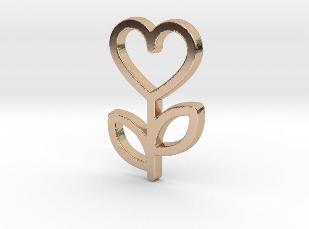 Love Rose Pendant - Amour Collection in 14k Rose Gold Plated Brass