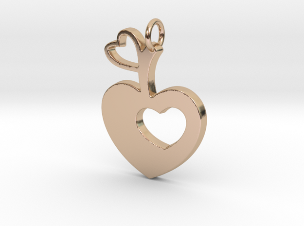 Apple of my Heart Pendant - Amour Collection in 14k Rose Gold Plated Brass