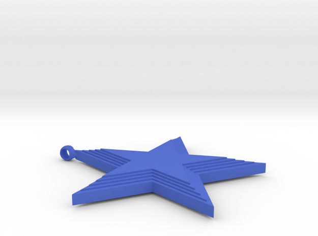 5 Star Pendant in Blue Processed Versatile Plastic