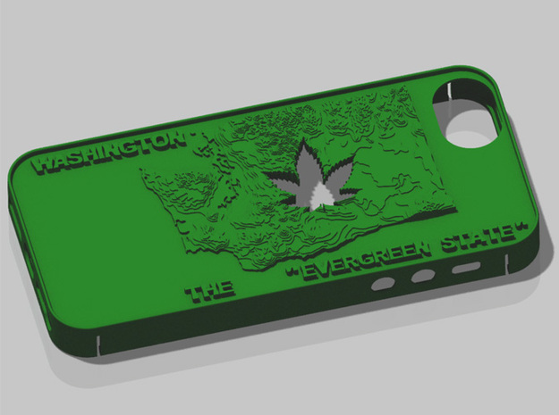 iPhone 5 Washington Marijuana Leaf in Green Processed Versatile Plastic