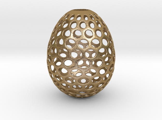 Aerate - Decorative Egg - 2.2 inches in Polished Gold Steel