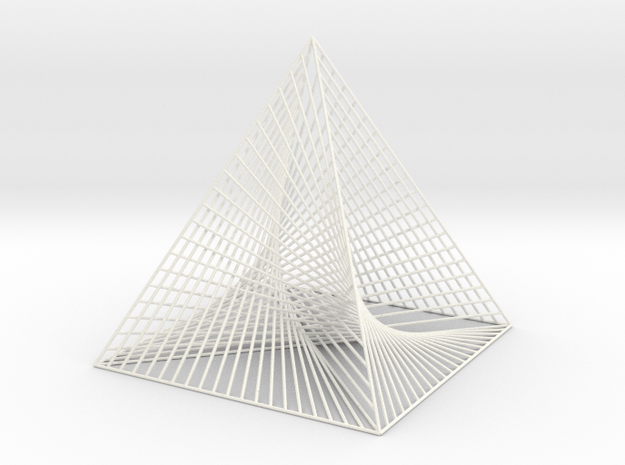 Small Square Pyramid Curve Stitching in White Processed Versatile Plastic