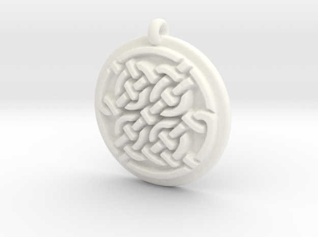Celtic Pendant  in White Processed Versatile Plastic
