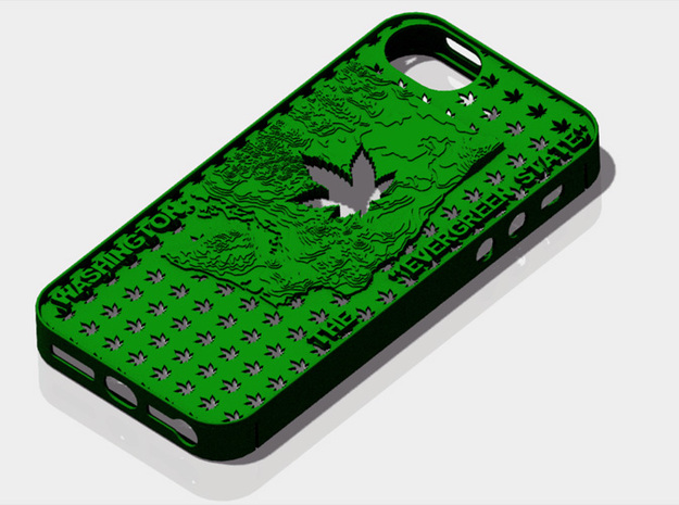 iPhone 5 Washington Marijuana Leaf 2 in Green Processed Versatile Plastic