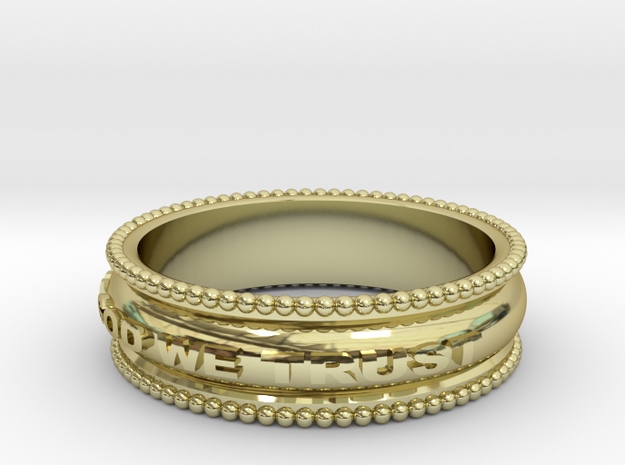 In God We Trust Band in 18k Gold Plated Brass