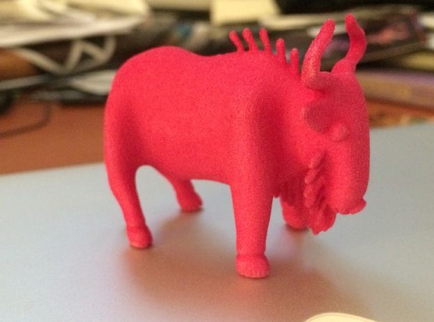 Encouraging Wildebeest in Pink Processed Versatile Plastic