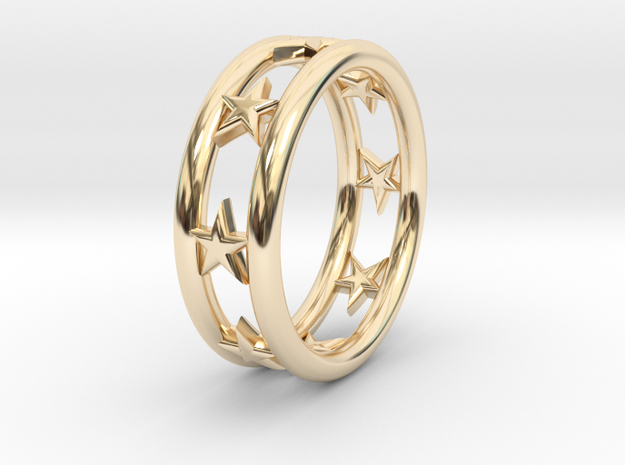 Ring Of Linestars 14.5 mm Size 3 0.5 in 14K Yellow Gold