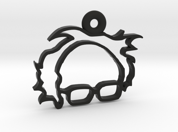 Bernie Sanders Keychain in Black Natural Versatile Plastic