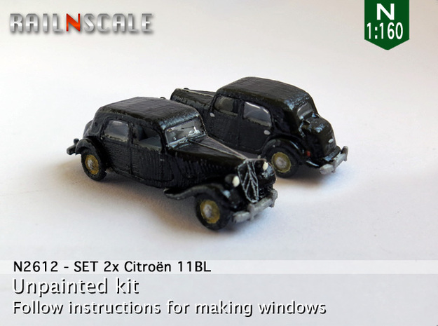 SET 2x Citroën 11BL (N 1:160) in Tan Fine Detail Plastic