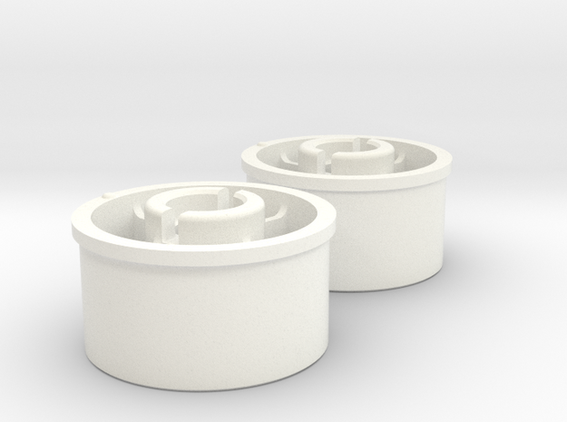 Kyosho Mini-Z Rear wheel with +1 Offset in White Processed Versatile Plastic