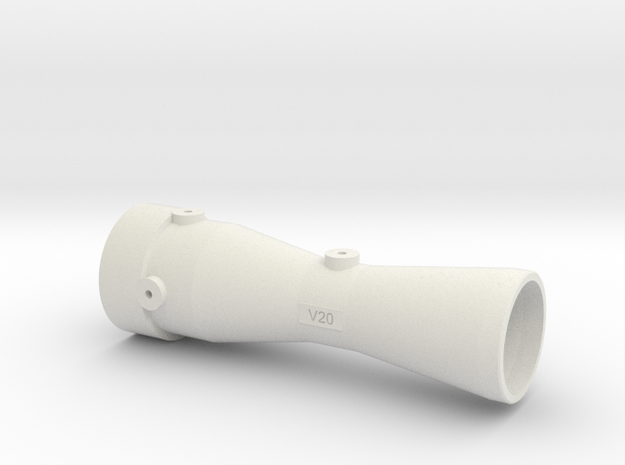 Flow Venturi 20mm in White Natural Versatile Plastic