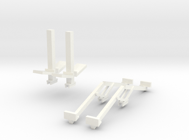 Befort Double header stands in White Processed Versatile Plastic