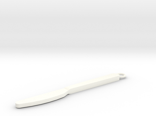 Knife Pendant in White Processed Versatile Plastic