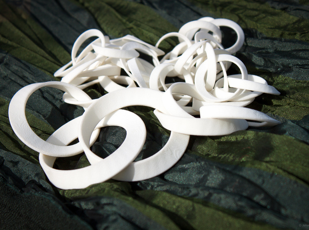 Möbius Necklace in White Processed Versatile Plastic