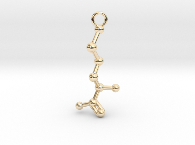 D-Methionine Molecule Necklace Earring in 14K Yellow Gold