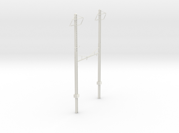CUSTOM PRR CATENARY HO SCALE 2TRK CURVED STEADY 2  in White Natural Versatile Plastic