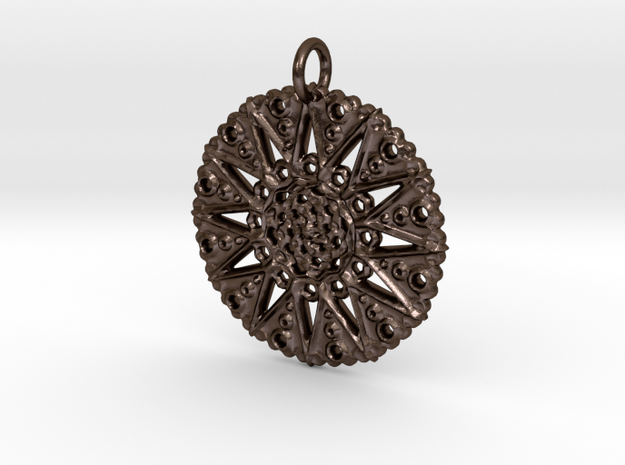 Star Mandala (for bronze steel) in Polished Bronze Steel