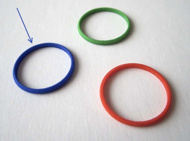 Nested Rings: Inner Ring (Size 10) in Blue Processed Versatile Plastic
