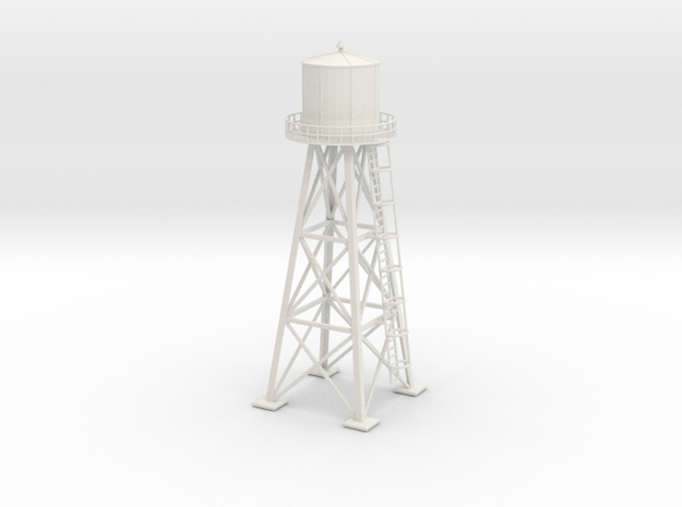 Water tower 01. HO Scale (1:87) in White Natural Versatile Plastic