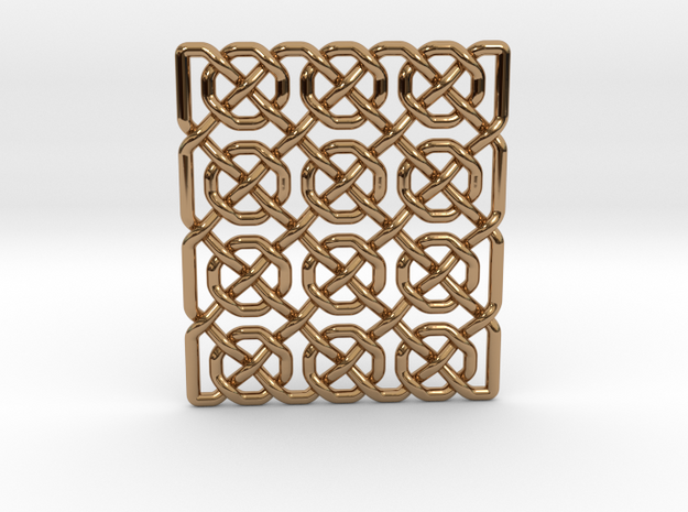 0514 Celtic Knotting - Ibain Grid [p49] in Polished Brass