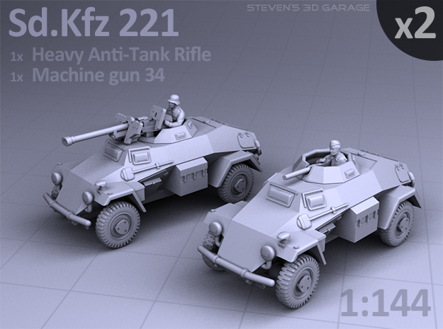 Sd.Kfz 221 (2 pack) in Tan Fine Detail Plastic