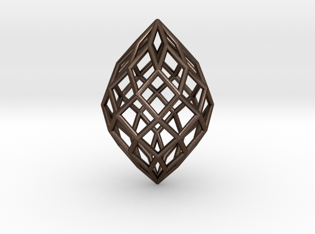 0496 Polar Zonohedron E [8] #001 in Polished Bronze Steel