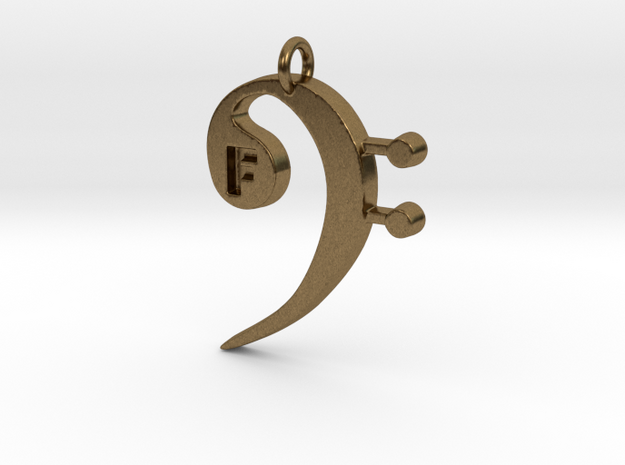 F Clef Pendant with «F» in Natural Bronze