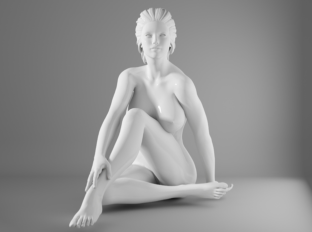 2016012-Ponytail girl in 15cm in White Processed Versatile Plastic