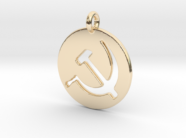 Hammer and Sickle USSR medallion in 14k Gold Plated Brass