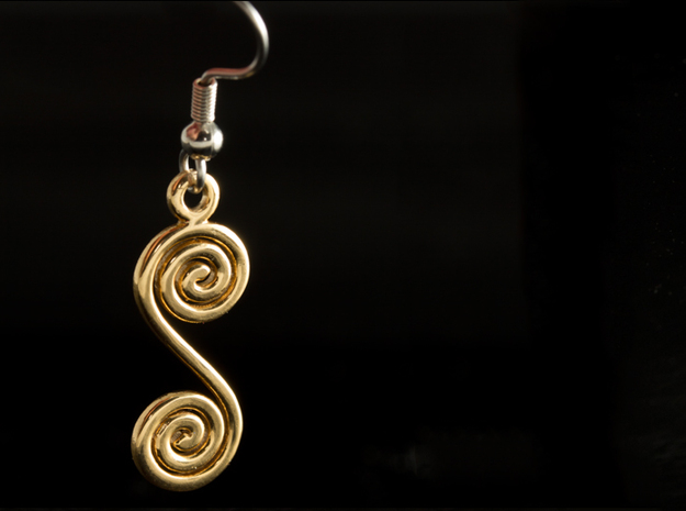 Spirals earring or pendant in 18K Gold Plated