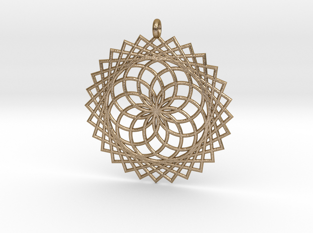 Flower of Life - Pendant 1 in Polished Gold Steel