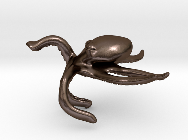Motivational Octopus Handpet in Polished Bronze Steel