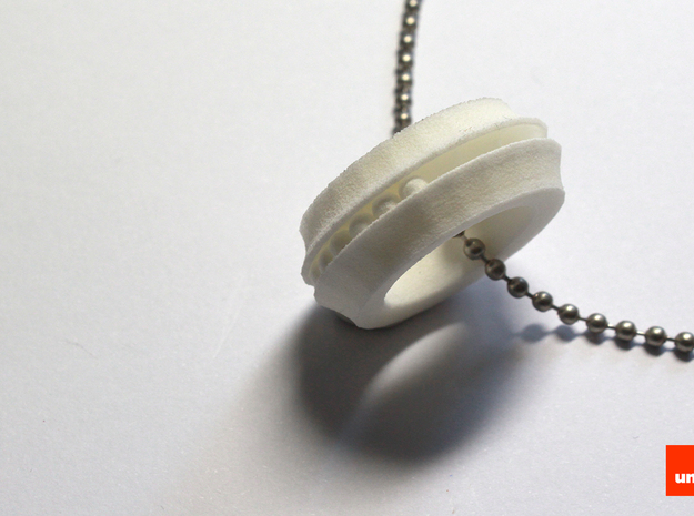 Bearing-ring (pendant) in White Natural Versatile Plastic