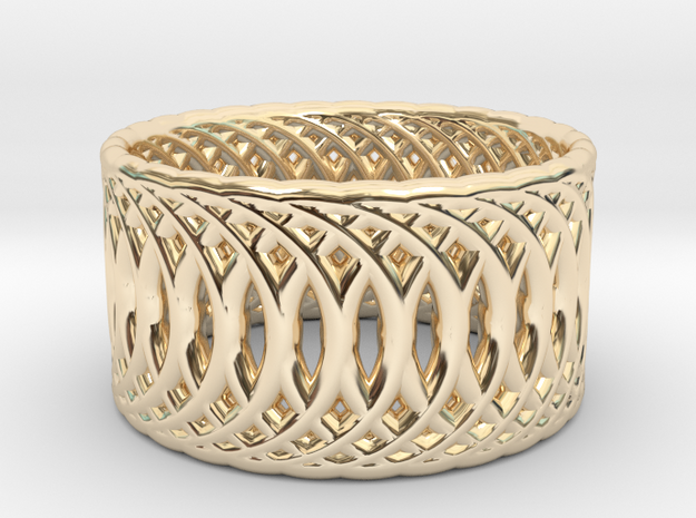 Ring of Rings V2 - 18.5mm Diam in 14k Gold Plated Brass